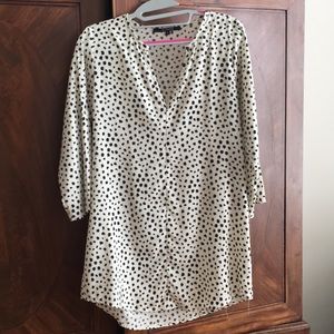 Black and white dot tunic